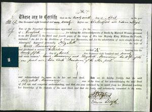 Deed by Married Women - Elizabeth Mainwaring-Original Ancestry