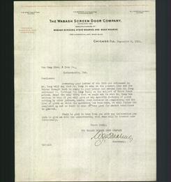 Letterhead - The Wabash Screen Door Company