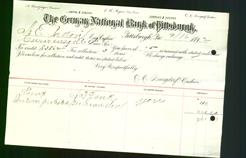 Bank Letterhead - German National Bank of Pittsburgh