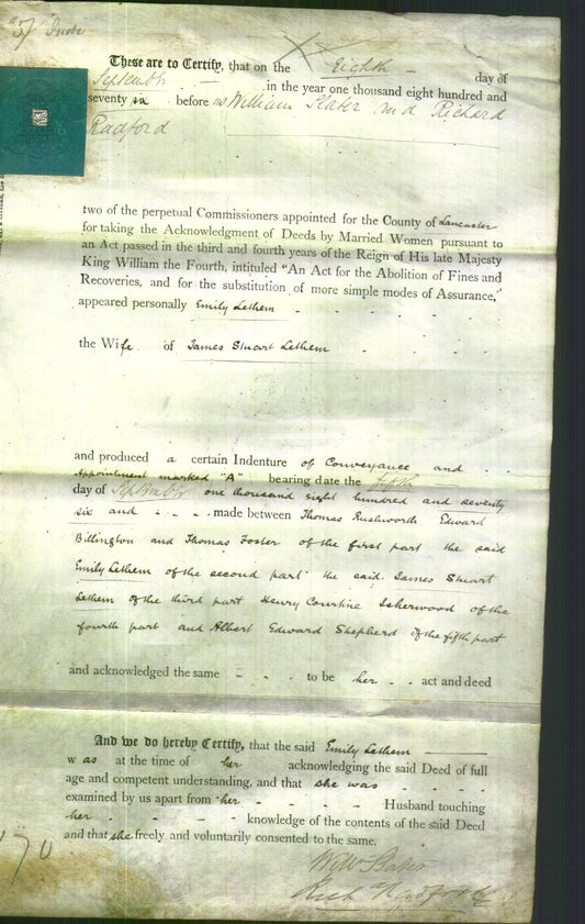 Deed by Married Women - Emily Letham