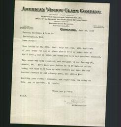 Letterhead - American Window Glass Company