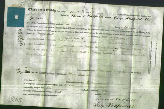 Deed by Married Women - Mary Hill
