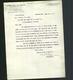 Letterhead - Alabama Steel And Wire Co.