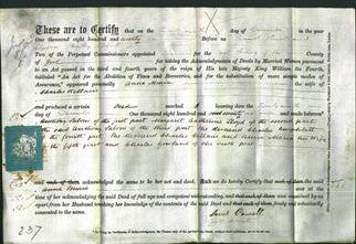 Deed by Married Women - Anna Maria Bellairs-Original Ancestry