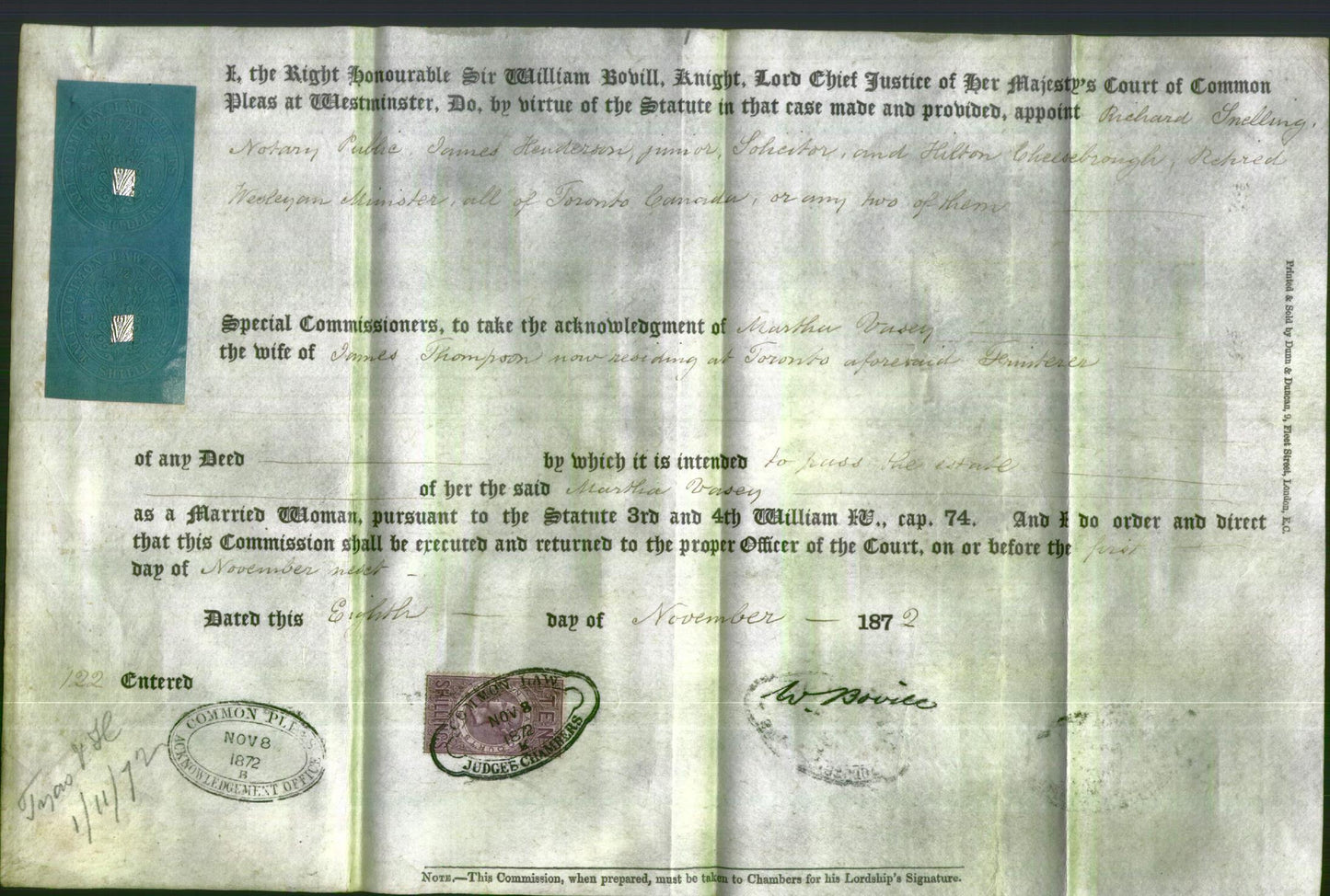 Appointment of Special Commissioners - Richard Snelling, James Henderson and Hilton Chelsebrough