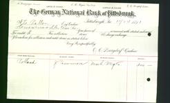 Bank Letterhead - German National Bank of Pittsburgh