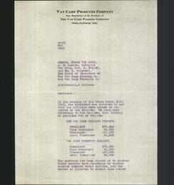 Letterhead - Van Camp Products Company