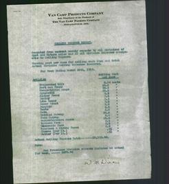 Letterhead - Van Camp Products Company