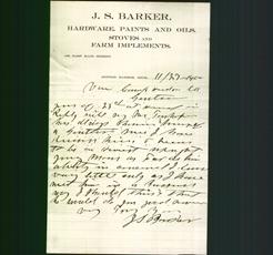 Letterhead - J.S. Barker, Benton Harbor, Mich.