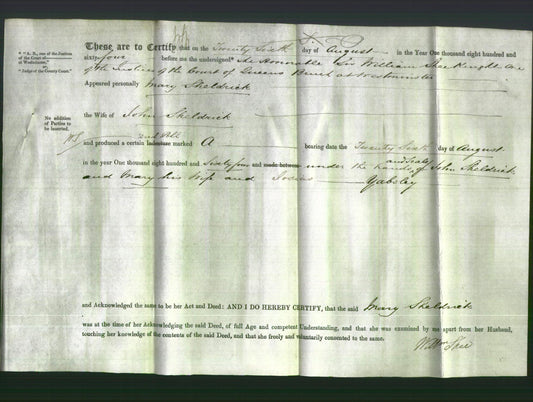 Deed by Married Women - Mary Sheldrick