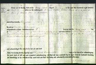 Deed by Married Women - Elizabeth Cartwright-Original Ancestry