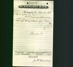 Bank Letterhead - Huntingdon Bank