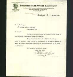 Letterhead - Pittsburgh Steel Company