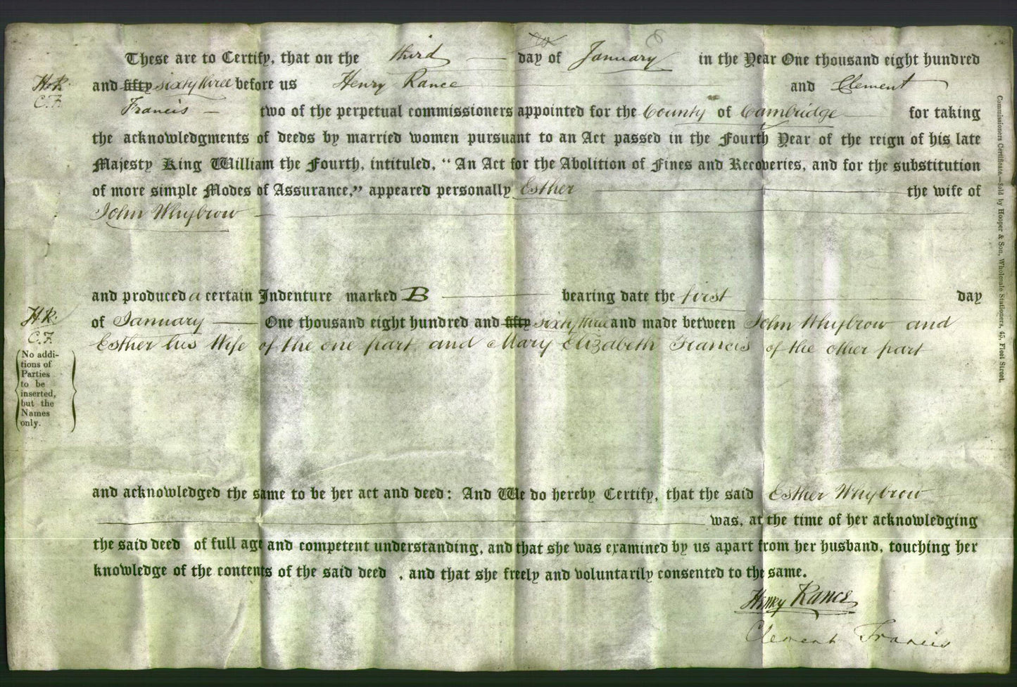 Deed by Married Women - Esther Whybrow