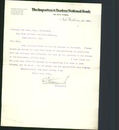 Letterhead - The Importers' & Traders' National Bank