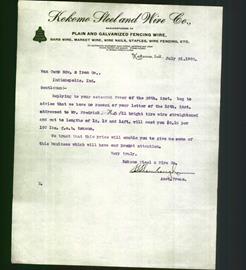 Letterhead - Kokomo Steel and Wire Co.