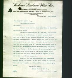 Letterhead - Kokomo Steel and Wire Co.