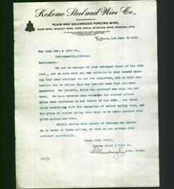 Letterhead - Kokomo Steel and Wire Co.