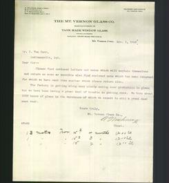 Letterhead - The Mt. Vernon Glass Co.