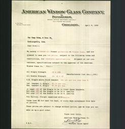 Letterhead - American Window Glass Company