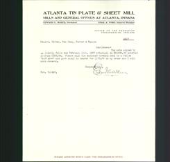 Letterhead - Atlanta Tin Plate and Sheet Mill