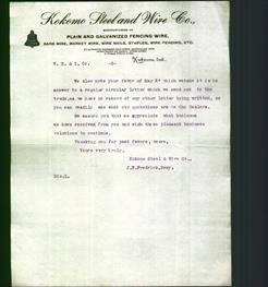 Letterhead - Kokomo Steel and Wire Co.