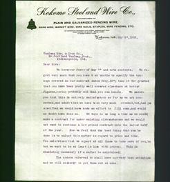Letterhead - Kokomo Steel and Wire Co.