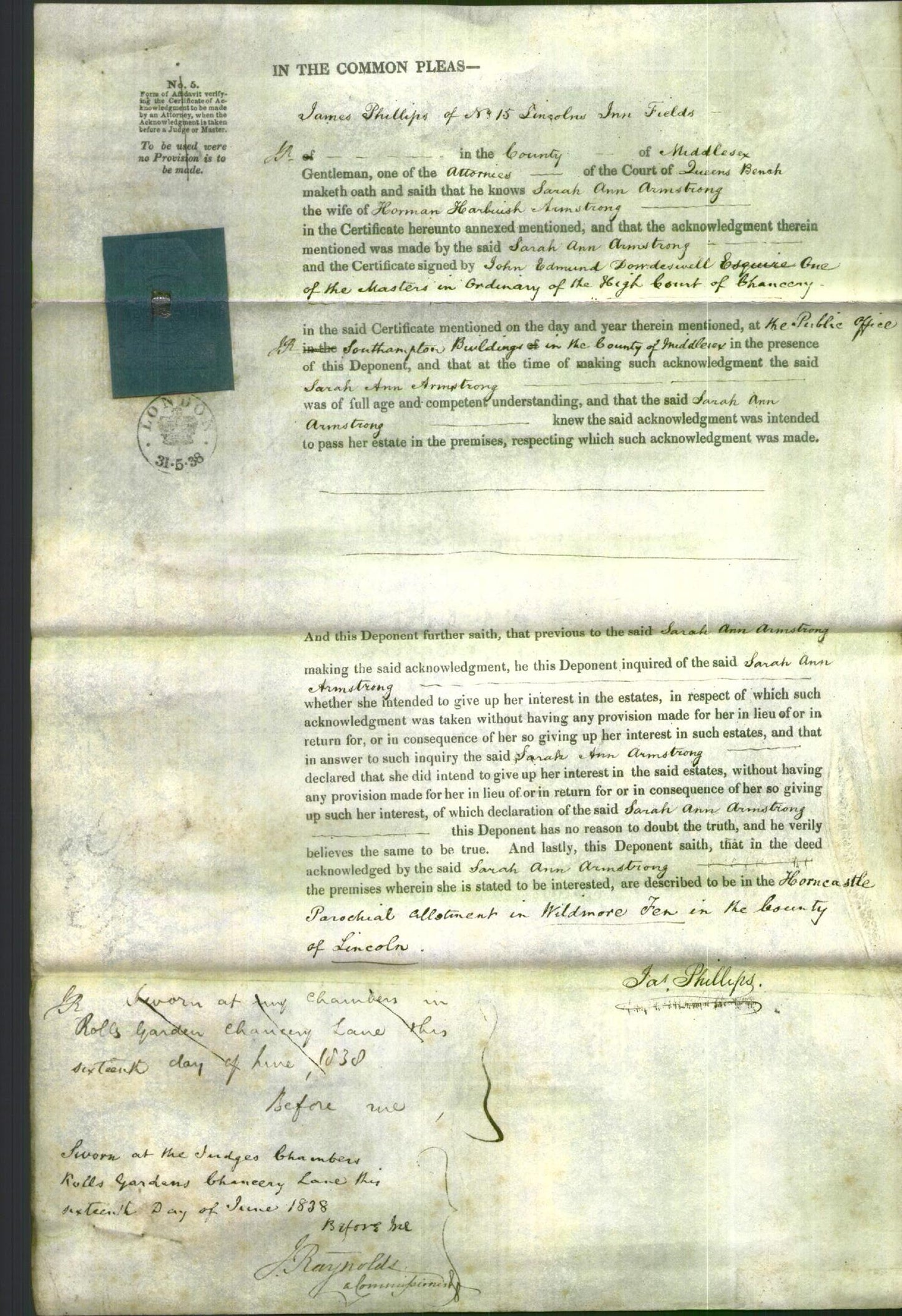 Court of Common Pleas - Sarah Ann Armstrong