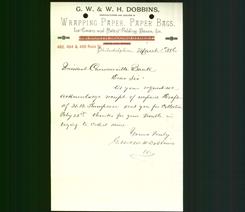 Business Letterhead - G. W. & W. H. Dobbins