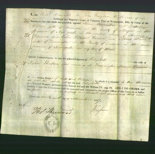 Appointment of Special Commissioners - Isaac Carpenter, John Ellison and Moses Dame