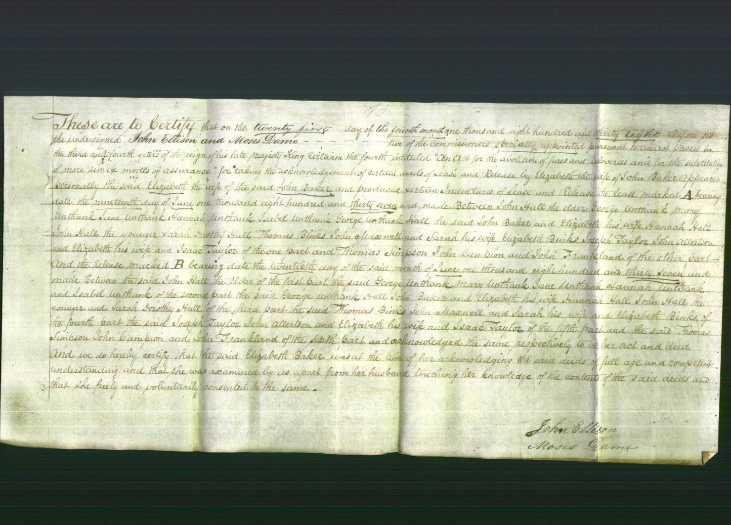 Deed by Married Women - Elizabeth Baker