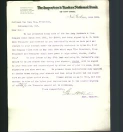 Letterhead - The Importers' & Traders' National Bank