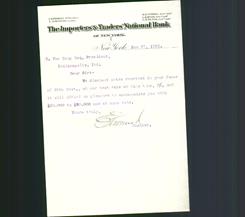 Letterhead - The Importers' & Traders' National Bank