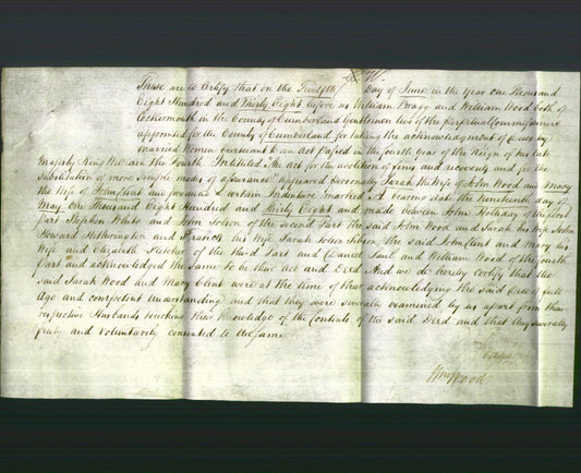 Deed by Married Women - Sarah Wood and Mary Clint