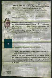 Deed by Married Women - Sally Pearse Denham-Original Ancestry