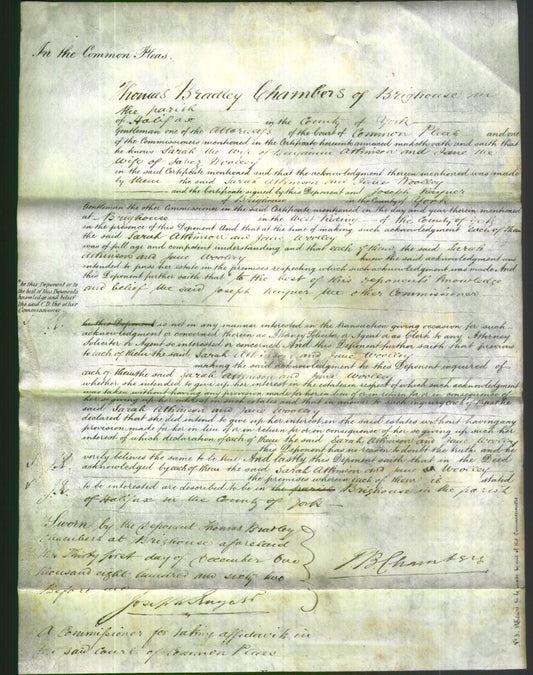 Court of Common Pleas - Sarah Atkinson and Jane Woolley