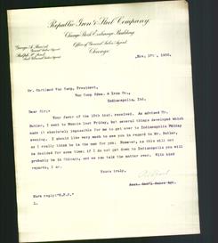 Letterhead - Republic Iron & Steel Company