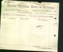 Bank Letterhead - Second National Bank of Altoona