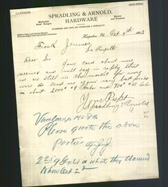 Letterhead - Spradling & Arnold, Hardware