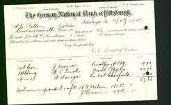 Bank Letterhead - German National Bank of Pittsburgh