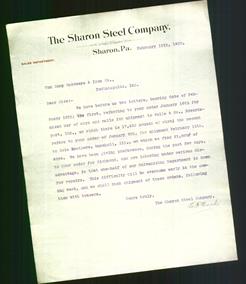 Letterhead - The Sharon Steel Company