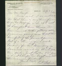 Letterhead - Alabama Steel And Wire Co.