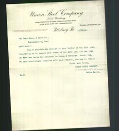Letterhead - Union Steel Company