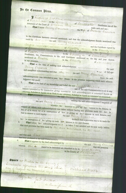 Court of Common Pleas - Mary Ormond