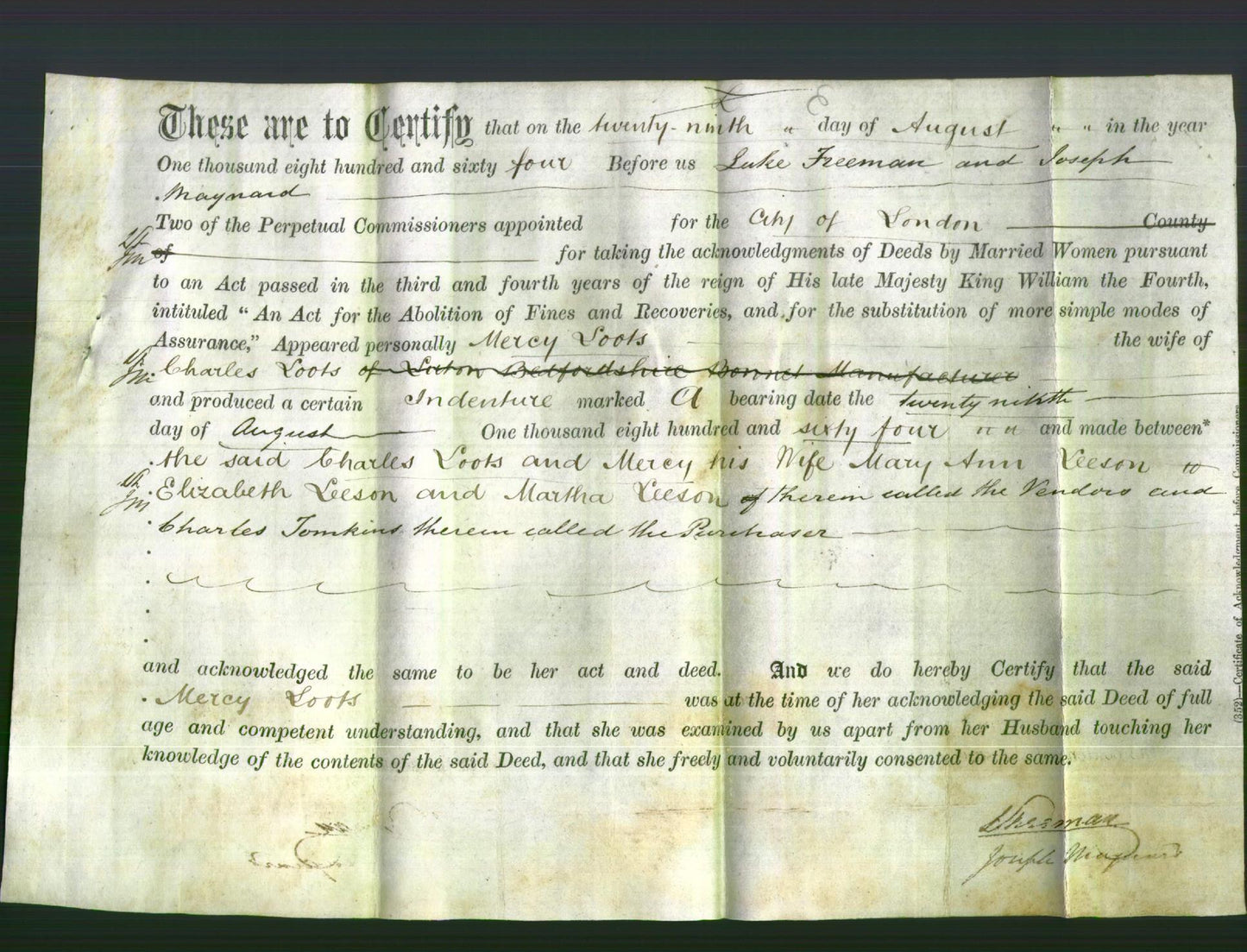 Deed by Married Women - Mercy Loots