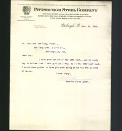 Letterhead - Pittsburgh Steel Company
