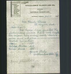 Letterhead - Williamson Hardware Co.