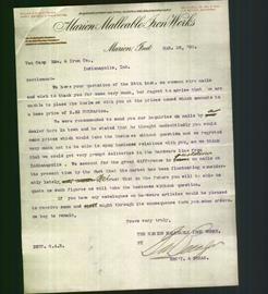 Letterhead - Marion Malleable Iron Works