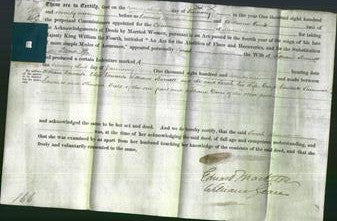 Deed by Married Women - Sarah Burnett-Original Ancestry