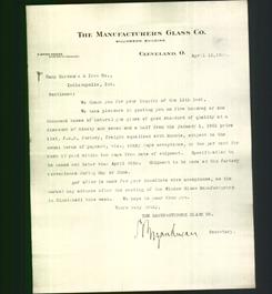 Letterhead - The Manufacturers Glass Co.